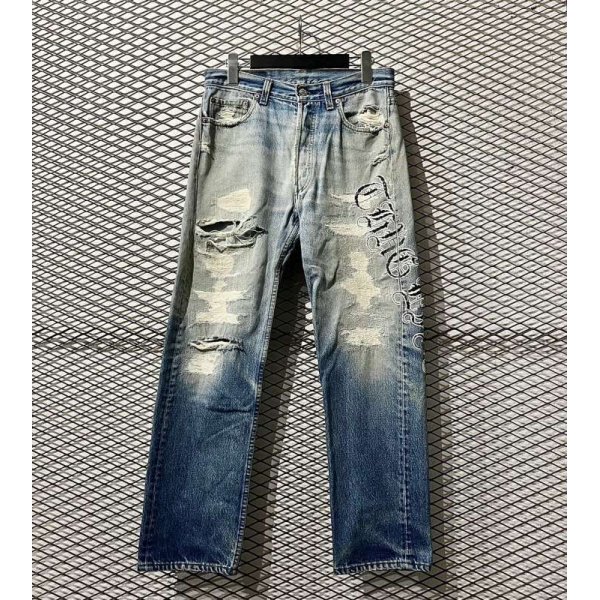 画像1: Levi's - 00's "501" Hard Repair Denim Pants (1)