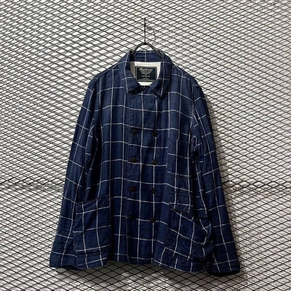 画像1: ANACHRONORM - Pen Check Linen Jacket (1)