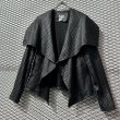 画像3: Used - Fake Leather Wrapped Draped Jacket (3)