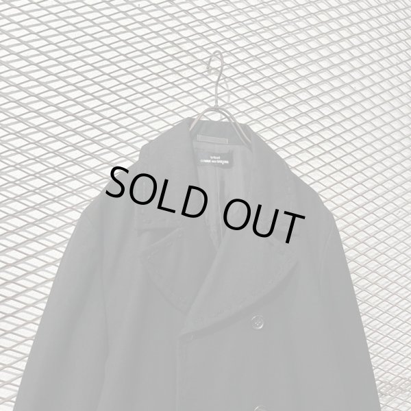 画像2: tricot COMME des GARCONS - 90's Wool Stitch Design Pea Coat (2)