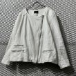 画像3: REBEL - 90's Linen Nocollar Riders Jacket (2X) (3)