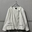 画像1: REBEL - 90's Linen Nocollar Riders Jacket (2X) (1)