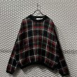 画像1: Used - Tartan Check Mohair Blend Knit (1)