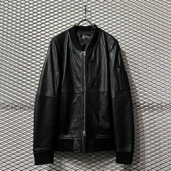 画像1: SLOWGAN - Sheep Leather MA-1 Jacket (1)