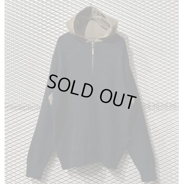 画像1: Bs - Sweat Switching Half-zip Hoodie (2XL) (1)