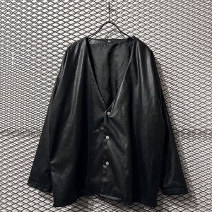 画像: DANKE SCHON - Nocollar Fake Leather Jacket
