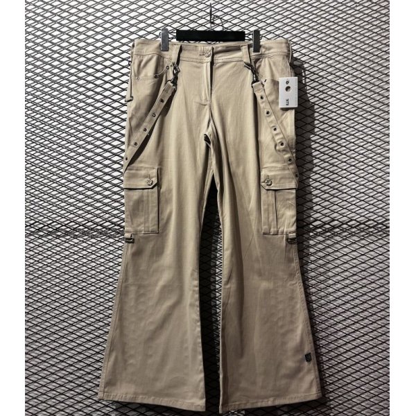 画像1: ILLIG - Suspender Design Flare Cargo Pants (XL) (1)