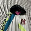 画像2: Used - "NY" Switching Zip-up Hoodie Jacket (2)