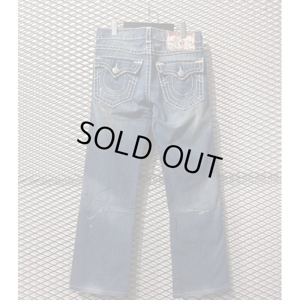 画像1: TRUE REGION - 90's Thick Stitch Flare Denim Pants (1)