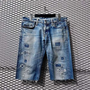 画像: HYSTERIC GLAMOUR - 90's Studded & Repaired Denim Shorts