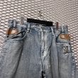 画像6: aka demilks - Leather Switching Embroidery Wide Denim Shorts (6)