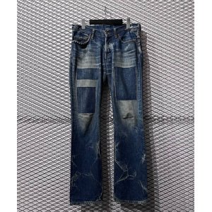 画像: THEE HYSTERIC XXX - Studs & Patch Denim Pants (Indigo)