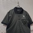 画像2: OAKLEY - Skull Embroidery Striped Polo Shirt (2)