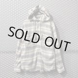 画像: goa - Frayed Check Hoodie Shirt