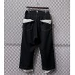 画像5: Sulvam - 1-Tuck Frayed Layered Slacks (5)