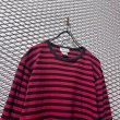 画像2: agnes b. - Border L/S Tee ( Black × Red ) (2)