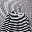 画像2: agnes b. - Border L/S Tee ( Black × White ) (2)