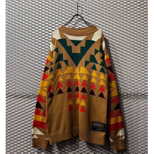 画像1: Sacai × PENDLETON - Native Zip Design Over Knit (1)