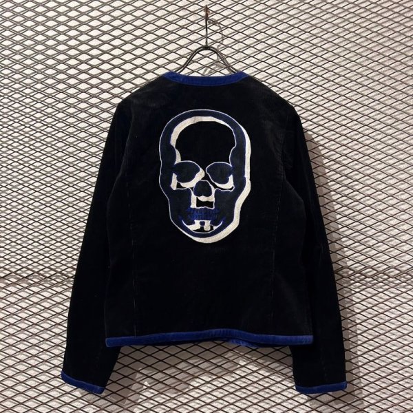 画像2: lucien pellat-finet - Skull Embroidered Corduroy Jacket (2)