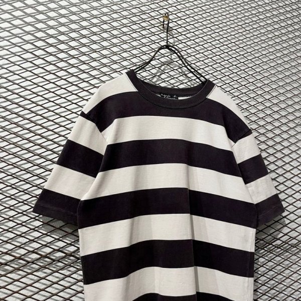 画像2: agnes b. - Border Tee ( Black × White ) (2)