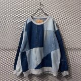 画像: ANREALAGE - Denim Patchwork Switching Sweat