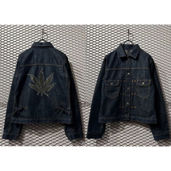 画像1: lucien pellat-finet - "Marijuana" Swarovski 2nd Denim Jacket (1)