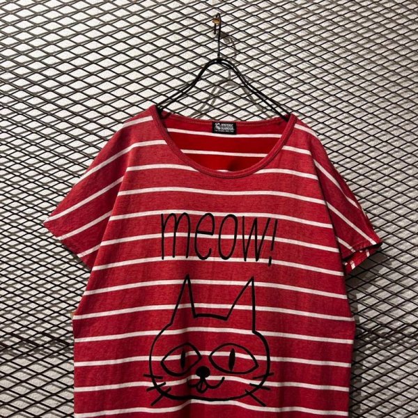 画像2: HYSTERIC GLAMOUR - "meow!" Border Tee (2)