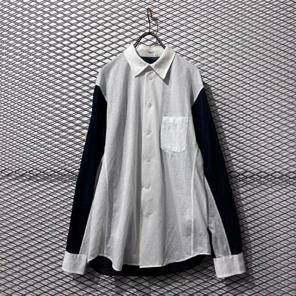 画像1: Yohji Yamamoto - Mesh Switching Shirt (1)