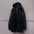 画像1: DIESEL - Leather Switching Long Hoodie (1)