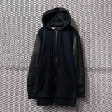 画像: DIESEL - Leather Switching Long Hoodie