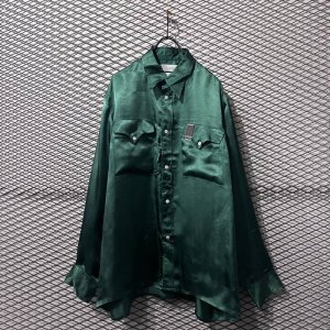 画像: DAIRIKU - 21A/W Satin Over Shirt (Green)