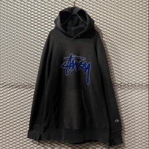 画像: STUSSY × Champion - R/W Logo Hoodie (BORO)