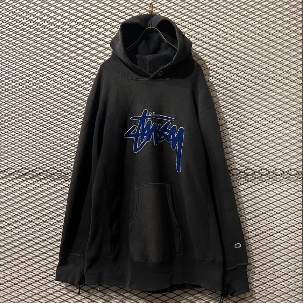 画像1: STUSSY × Champion - R/W Logo Hoodie (BORO) (1)