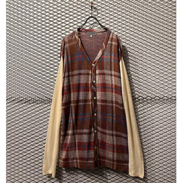 画像1: Yohji Yamamoto POUR HOMME - 90's Check Switching Linen Jacket (1)