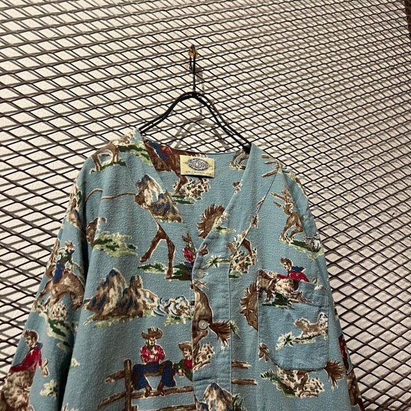 画像2: SHADOW BOXER - Grunge Pattern Grandpa Shirt (2)