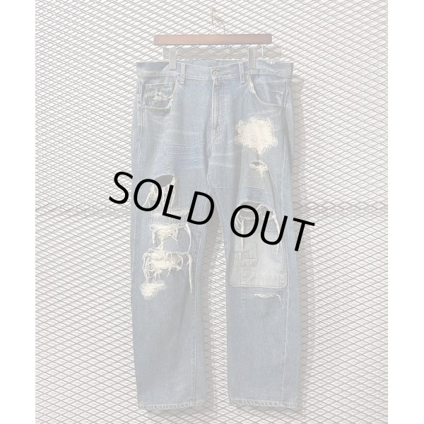 画像1: Whiz Limited - Damaged & Repaired Denim Pants (1)