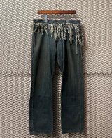 画像: balance wear design - Fringe Docking Wide Denim Pants