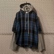 画像1: Name. - Flannel Docking Half Zip Hoodie (1)