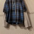 画像3: Name. - Flannel Docking Half Zip Hoodie (3)