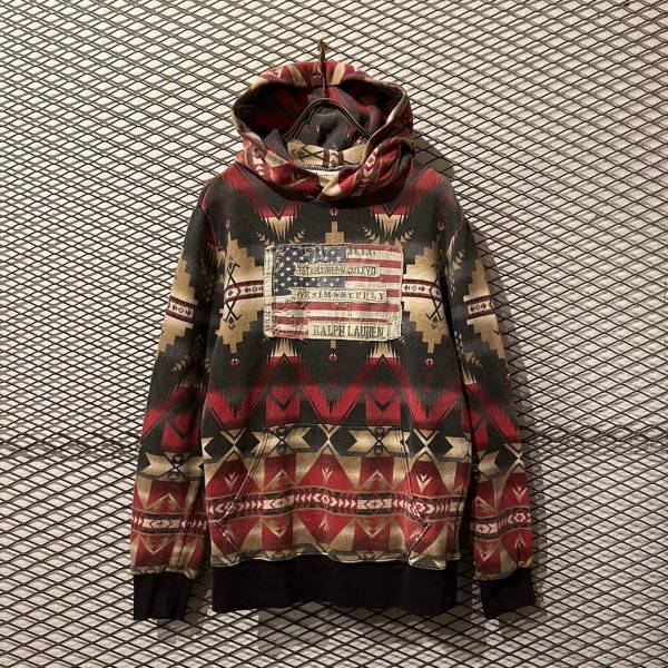 画像1: RALPH LAUREN - Stars and Stripes Patch Native Hoodie (1)