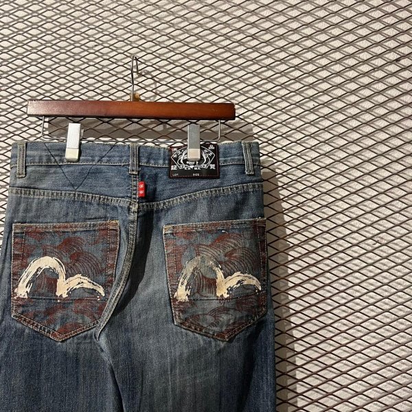 画像2: EVISU - "KAMOME" Paint Denim Pants (2)