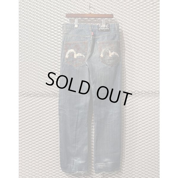 画像1: EVISU - "KAMOME" Paint Denim Pants (1)