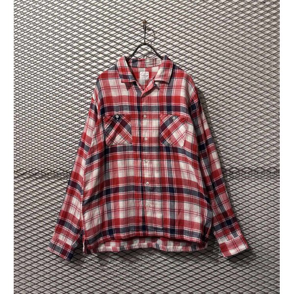 画像1: GOODENOUGH - Check Open Collar Shirt (1)