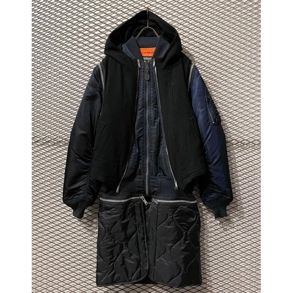 画像1: UNDER COVER - Docking Design Long MA-1 Jacket (1)