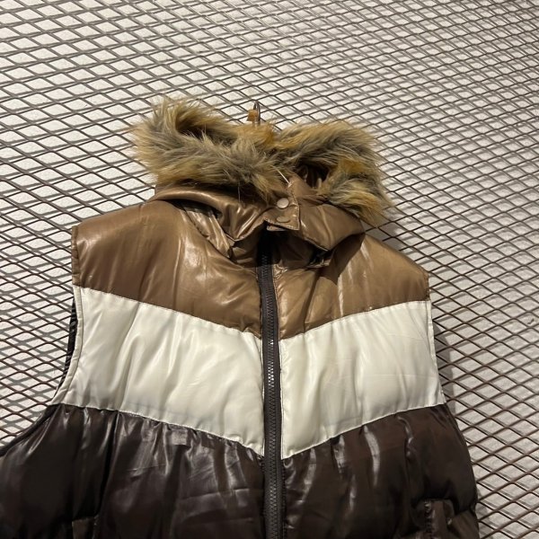 画像2: Used - Enamel Switching Fur Down Vest (2)