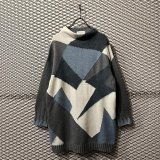 画像: SUPER LADY by KANSAI YAMAMOTO - Geometric Pattern Mockneck Long Knit