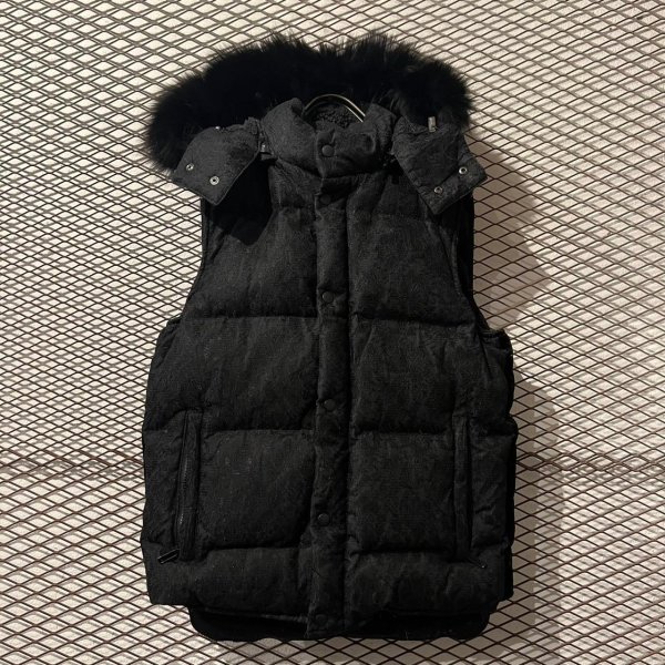 画像1: Used - Python Pattern Fur Down Vest (1)