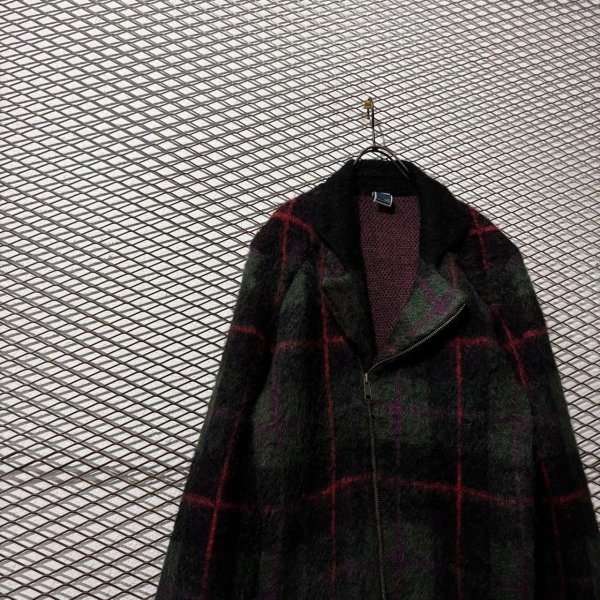 画像2: PPFM - Checked Mohair Blend Double Rider Jacket (2)