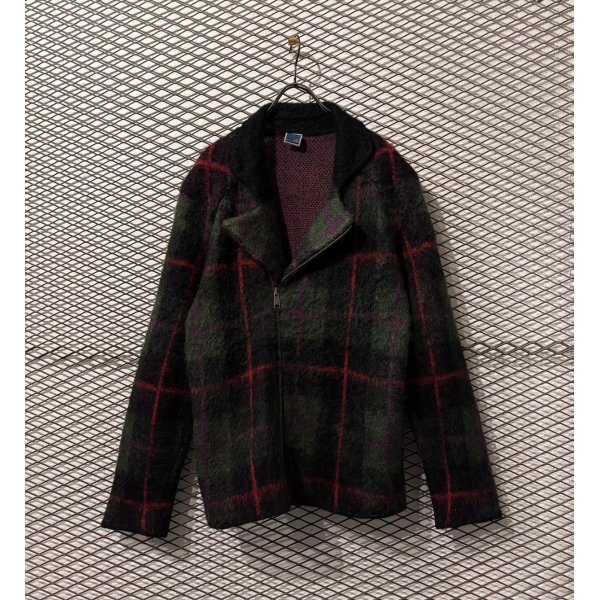 画像1: PPFM - Checked Mohair Blend Double Rider Jacket (1)