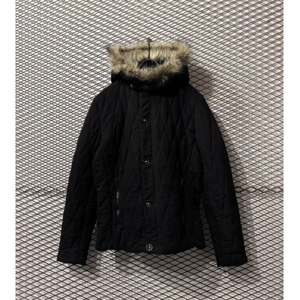 画像1: PPFM - Fur Hooded Quilted Jacket (1)